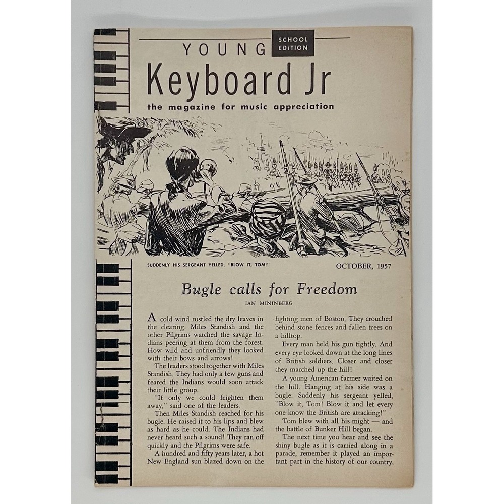 Vintage October 1957 Young Keyboard Jr School Edition Music Appreciation Magazin